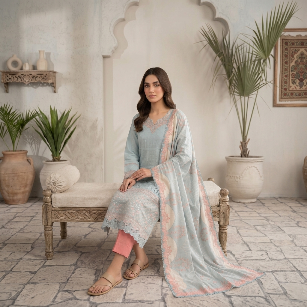 Ghazi - Best Quality Ferozi Airjet lawn 3PC