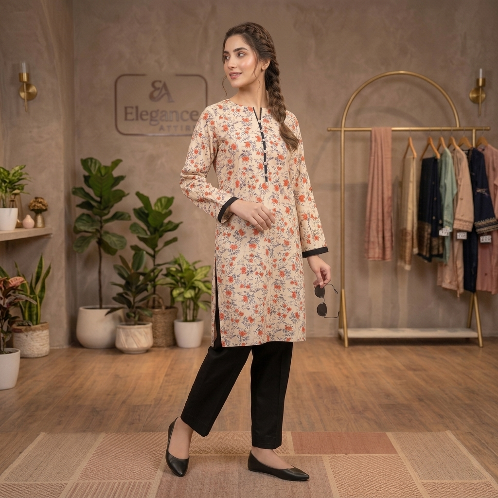 Best Arabic Digital Print Linen Ready to Wear 2PC