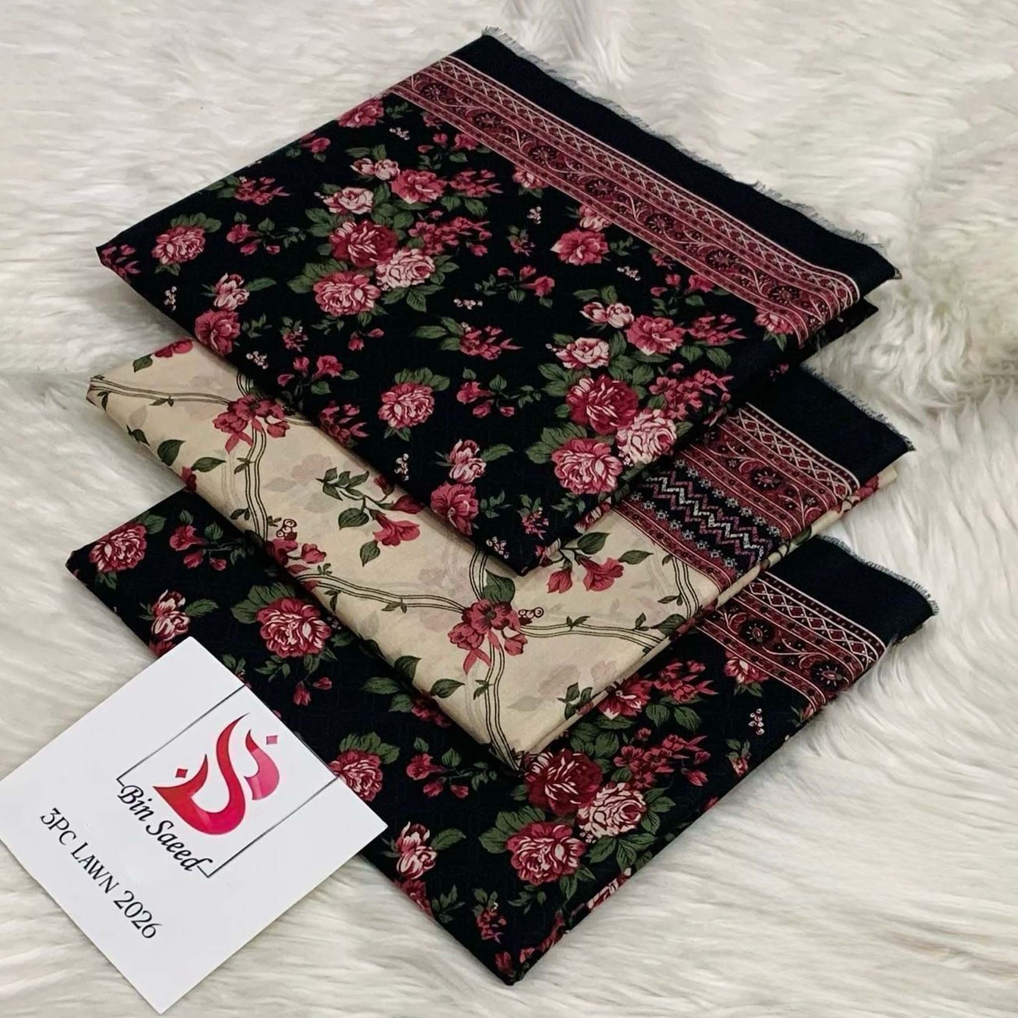 Bin Saeed Premium Digital Printed Lawn 3PC
