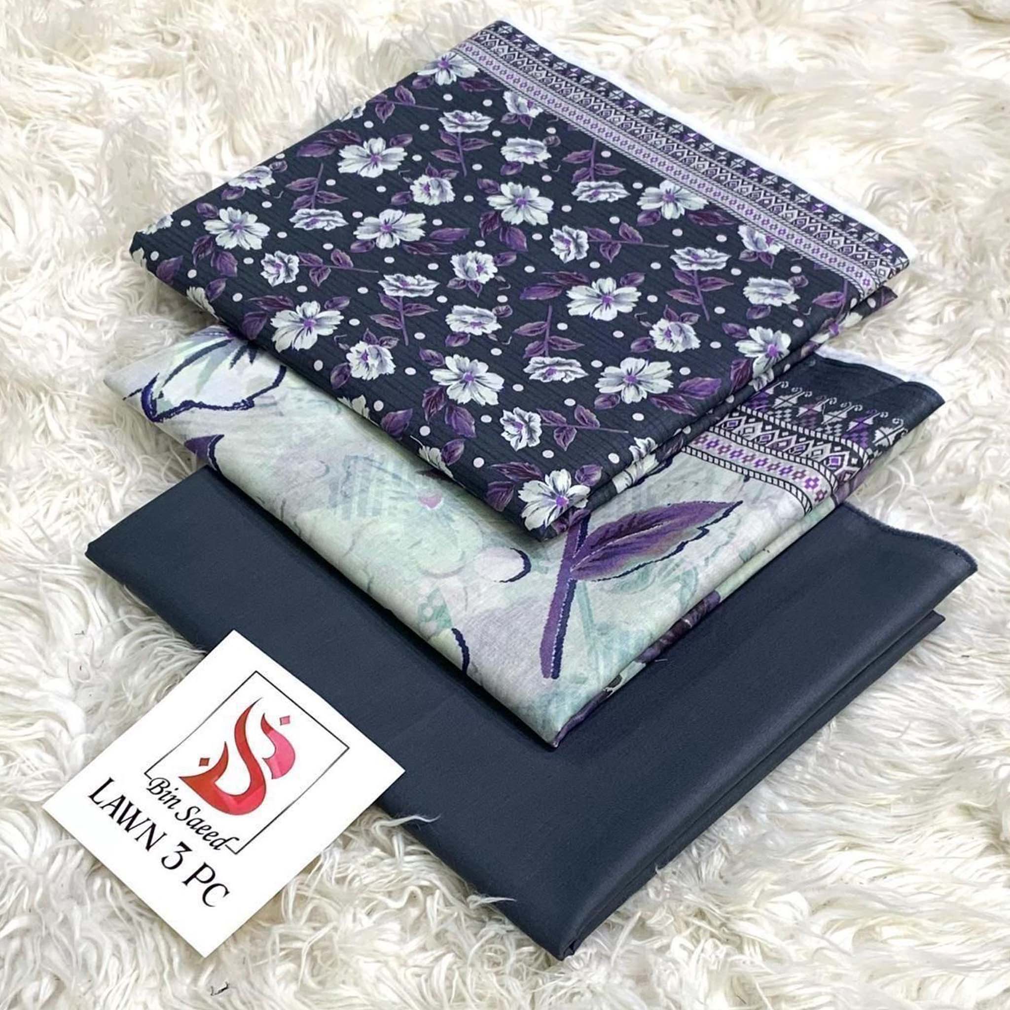 Bin Saeed Premium Digital Printed Lawn 3PC
