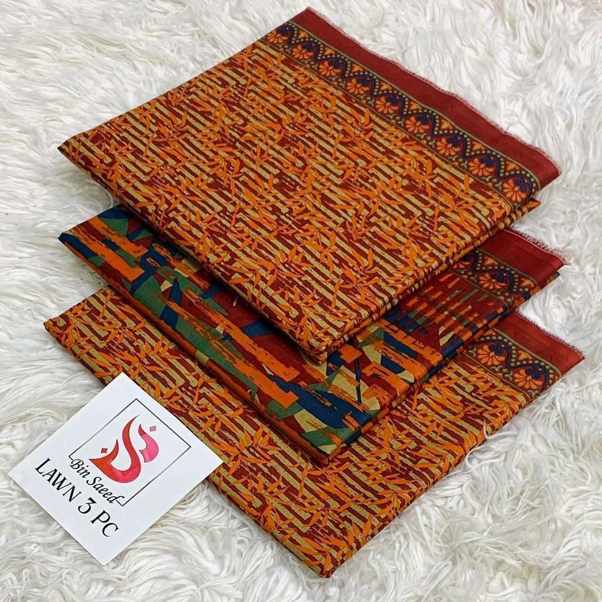 Bin Saeed Premium Digital Printed Lawn 3PC