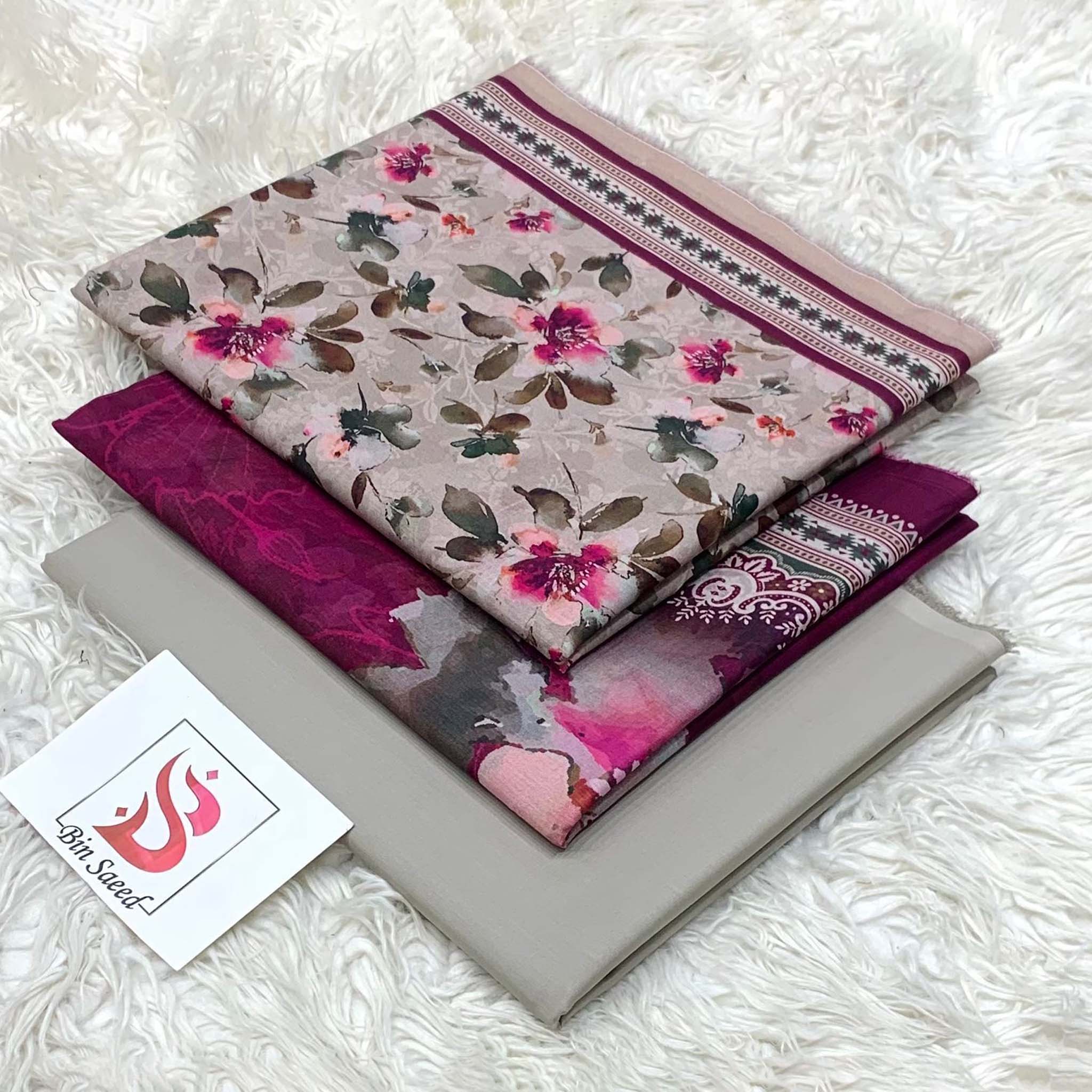 Bin Saeed Premium Digital Printed Lawn 3PC
