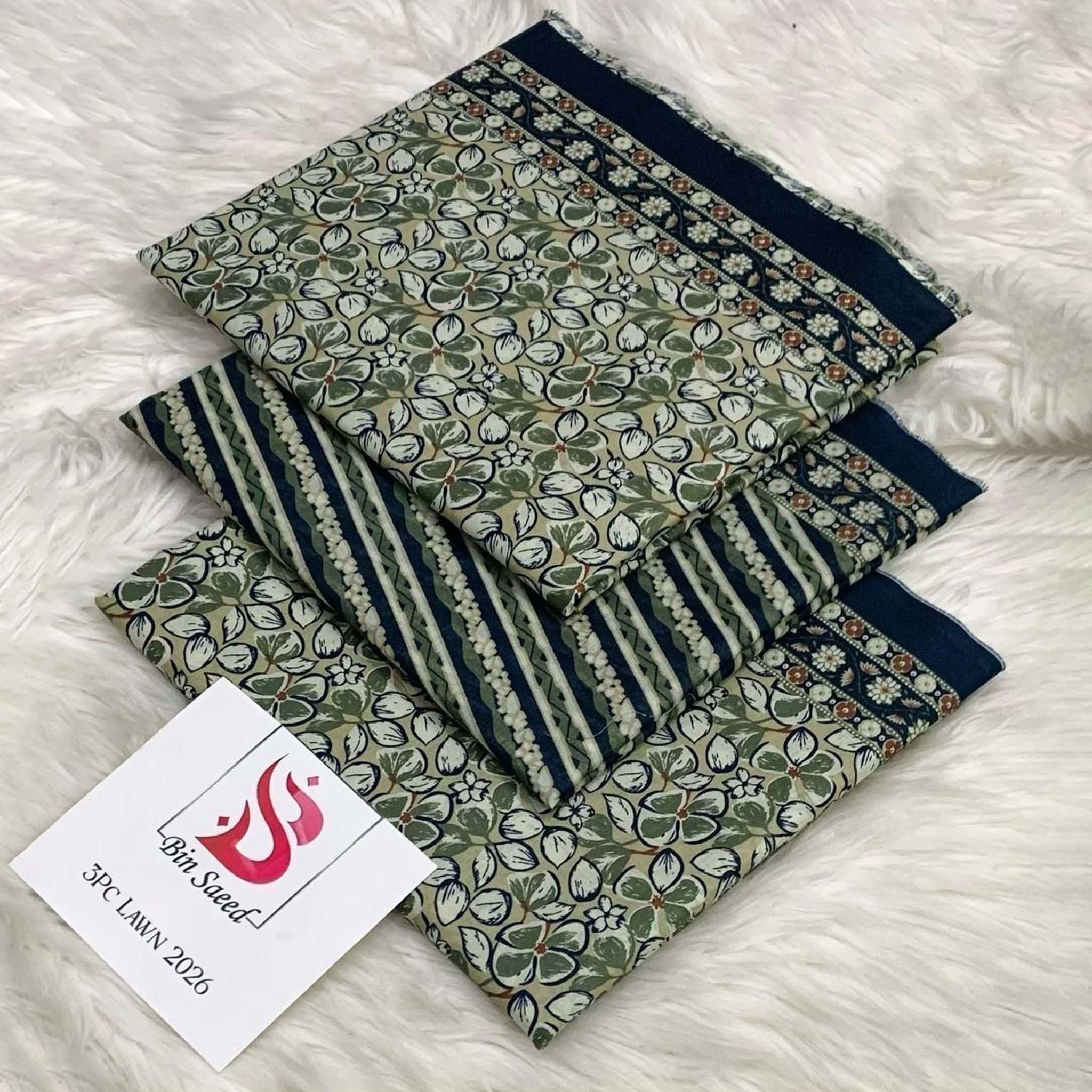 Bin Saeed Premium Digital Printed Lawn 3PC