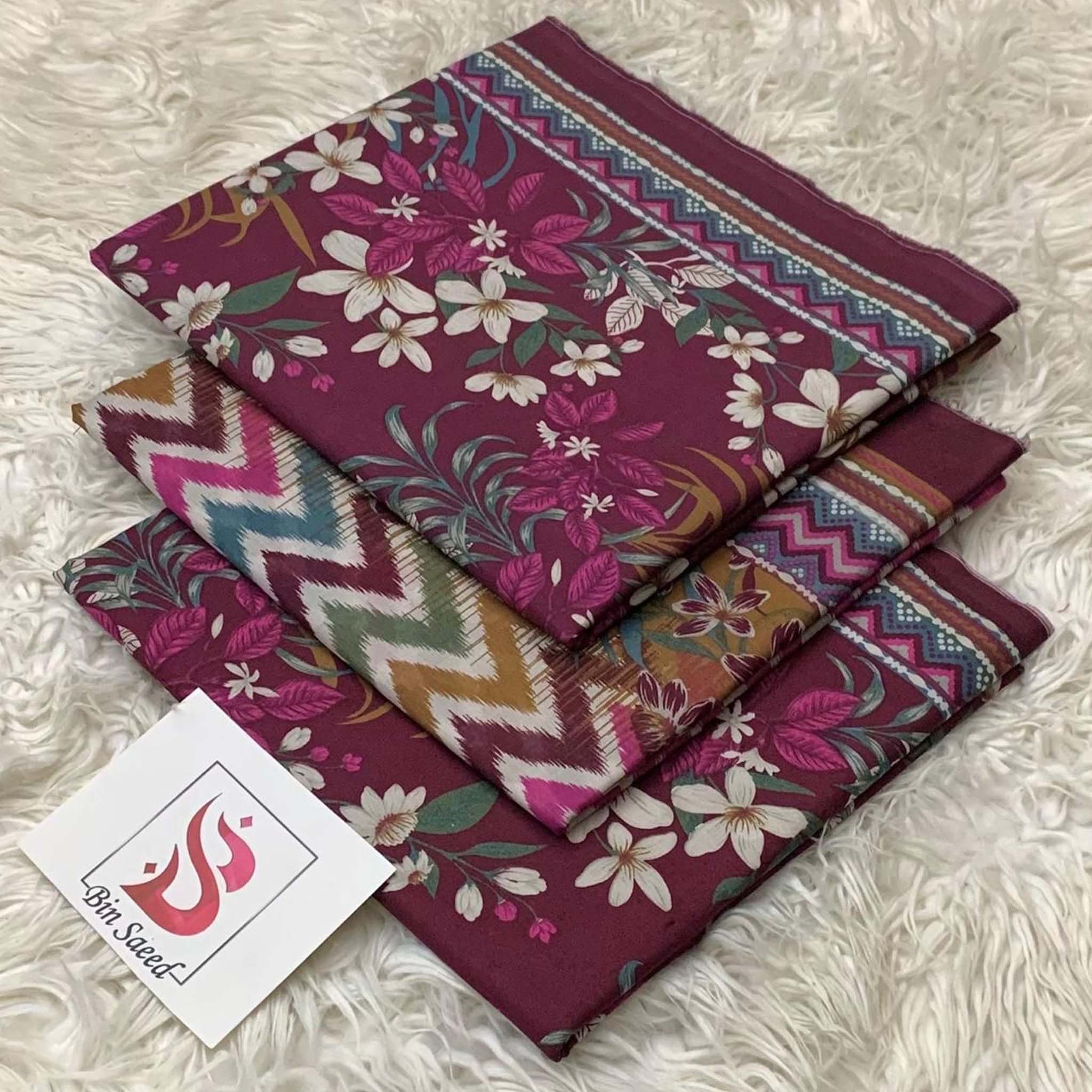 Bin Saeed Premium Digital Printed Lawn 3PC