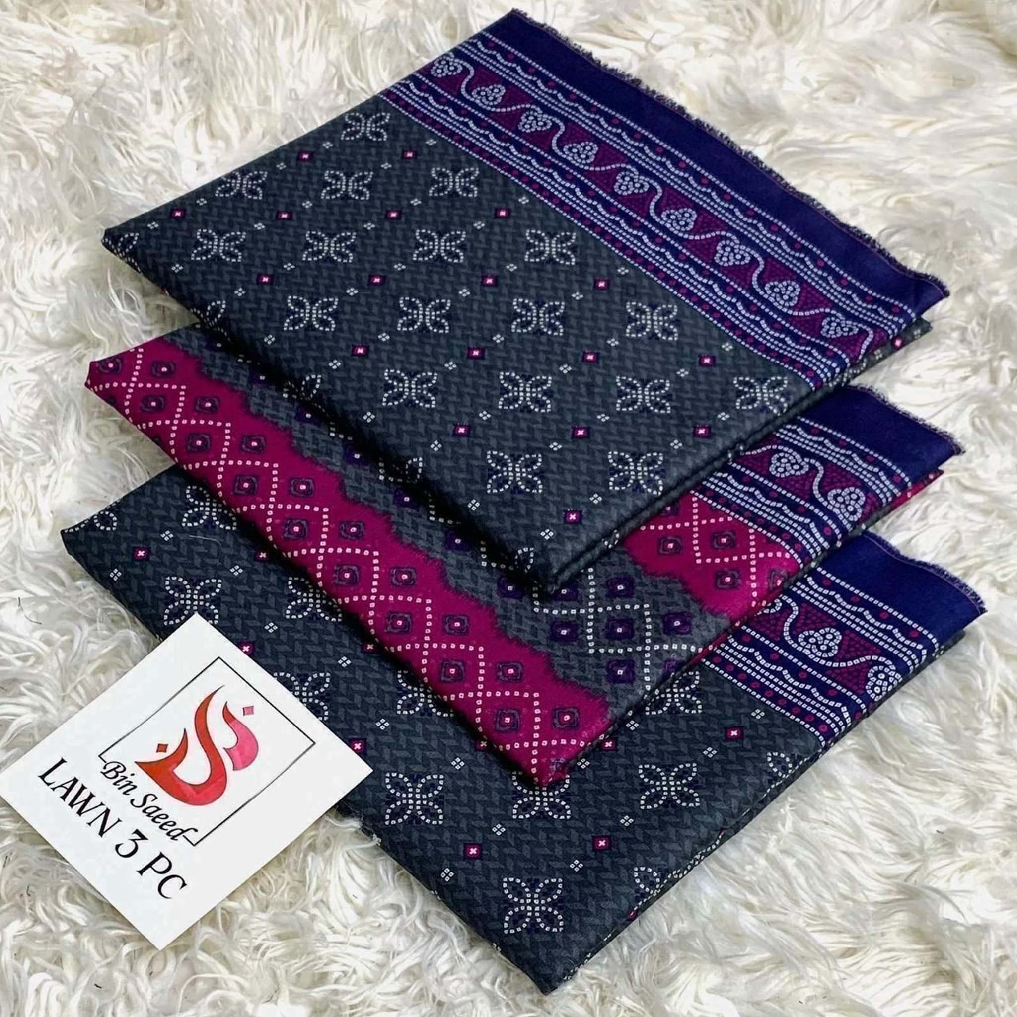 Bin Saeed Premium Digital Printed Lawn 3PC