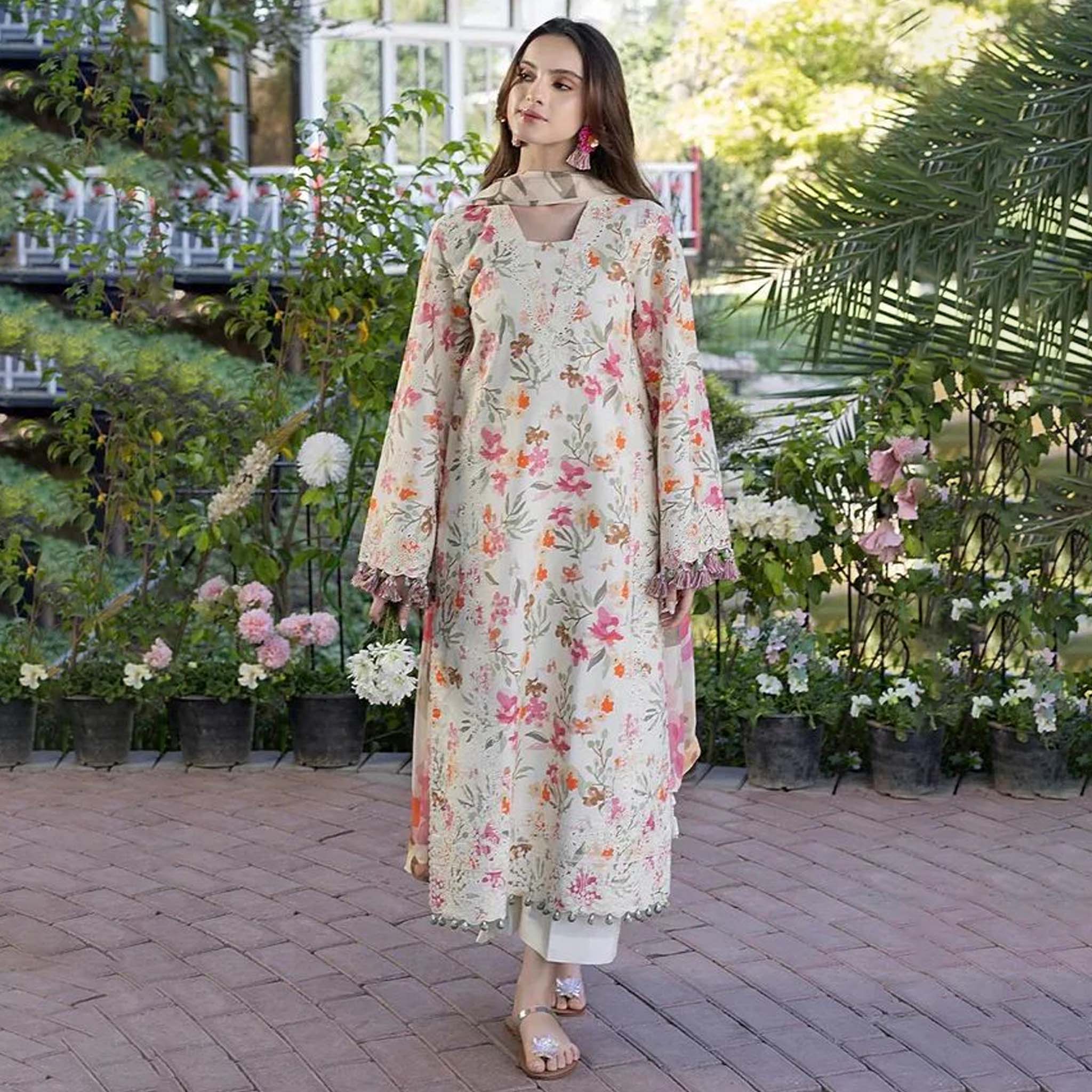 Crimson 3PC Printed Lawn Dress