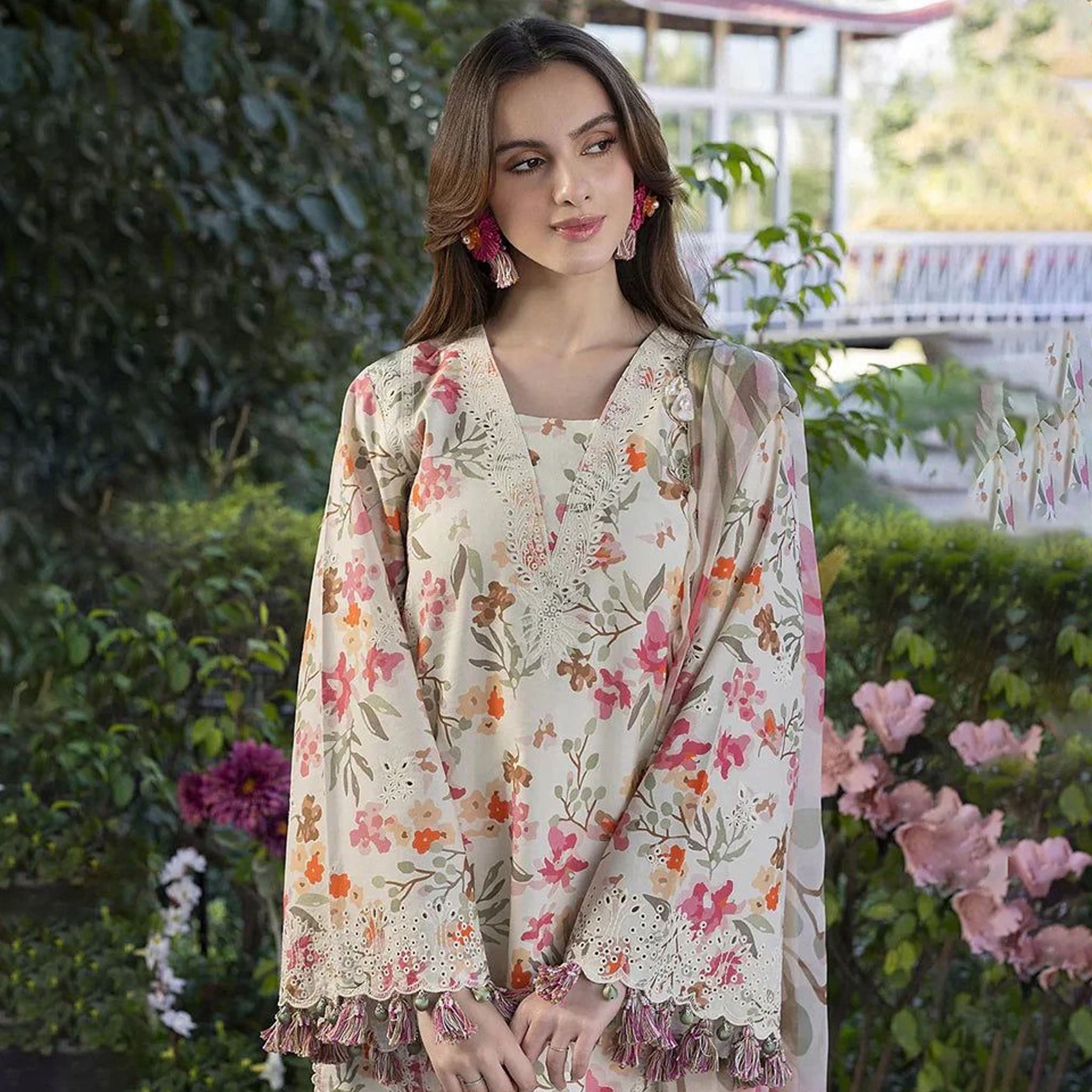 Crimson 3PC Printed Lawn Dress