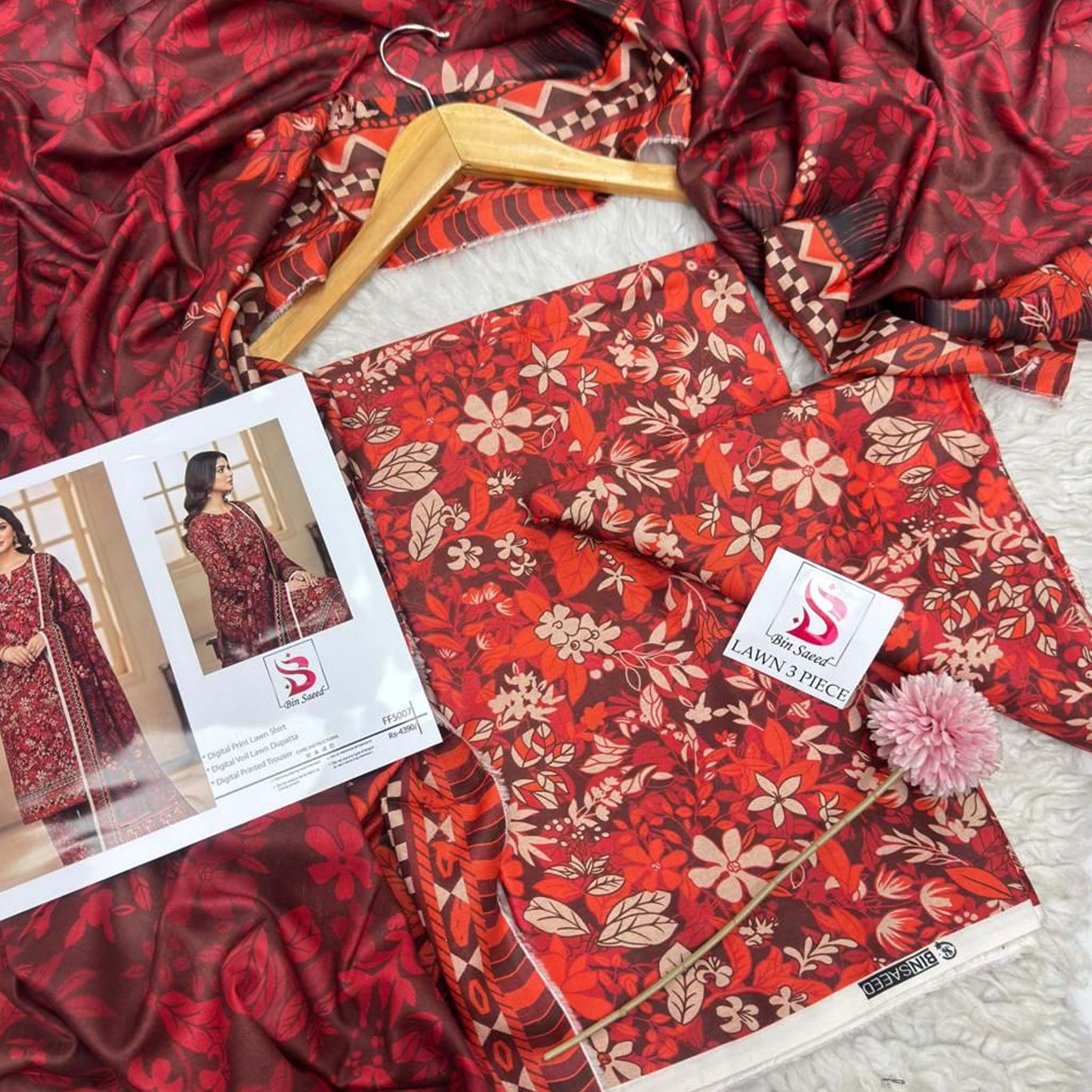 Bin Saeed 3PC Printed Lawn