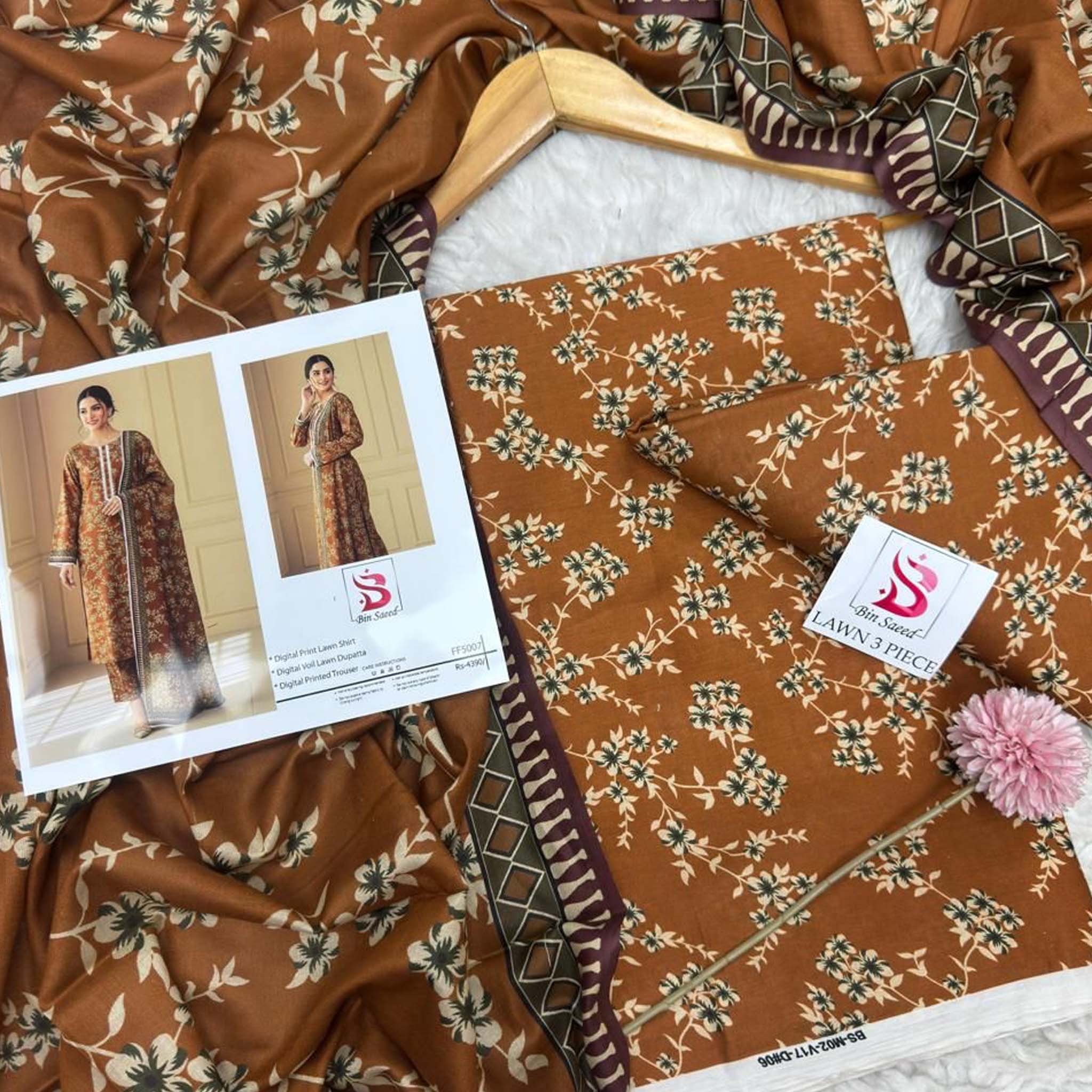 Bin Saeed 3PC Printed Lawn