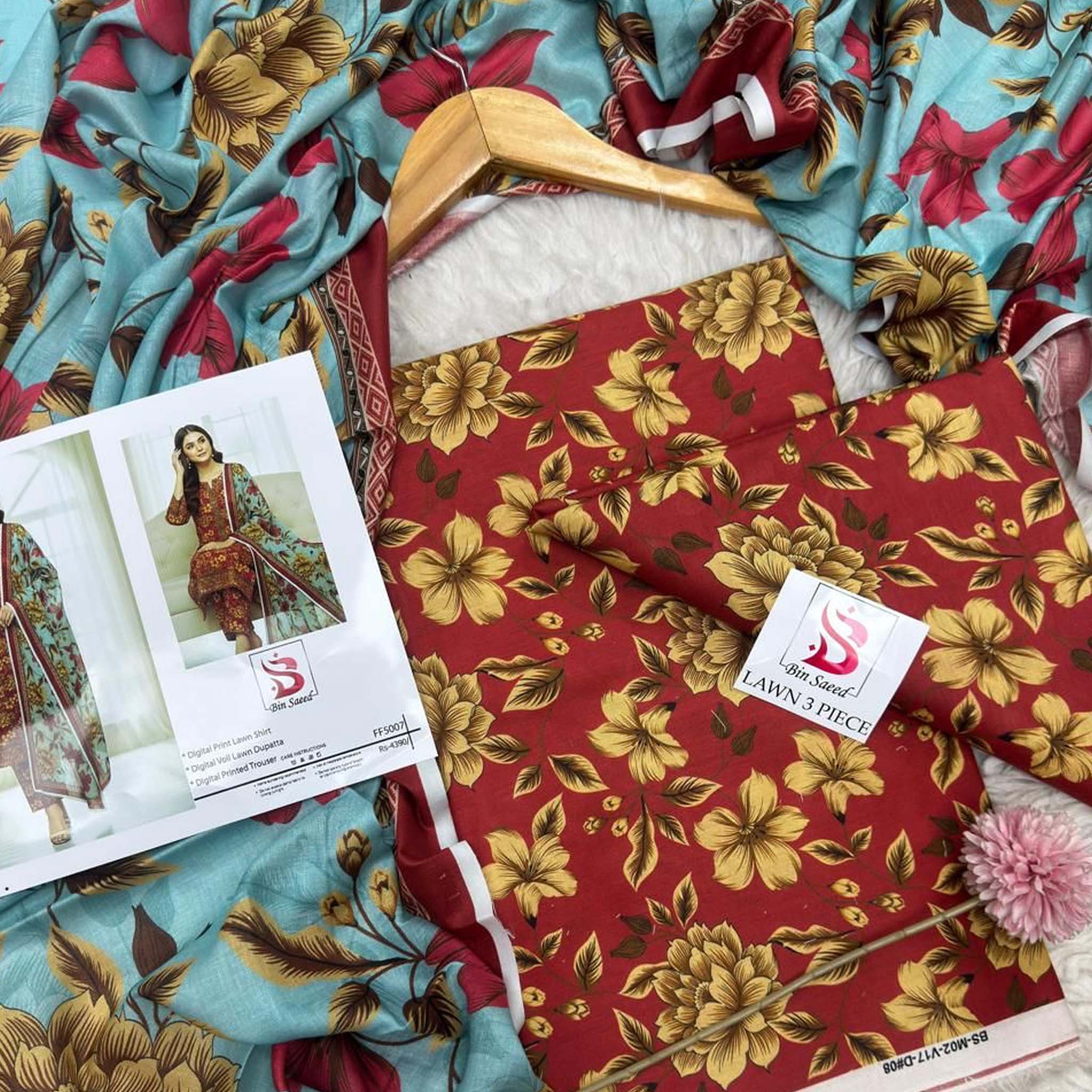 Bin Saeed 3PC Printed Lawn